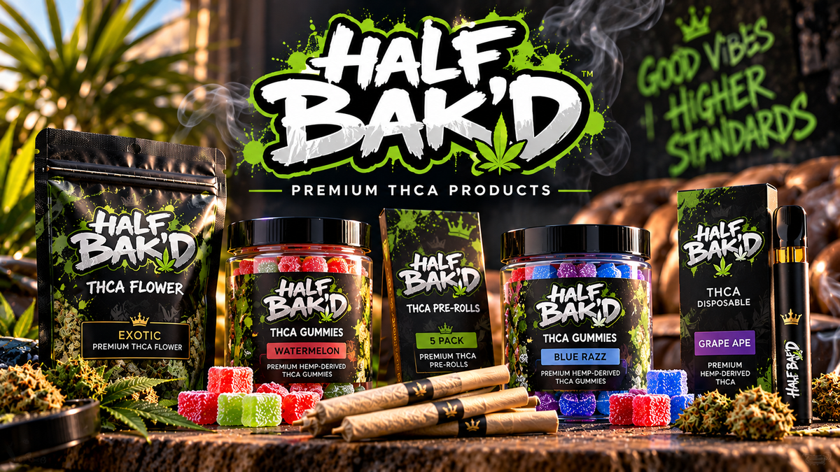 Half Bak'd | Premium THCA Flower, Gummies, Pre-Rolls & More