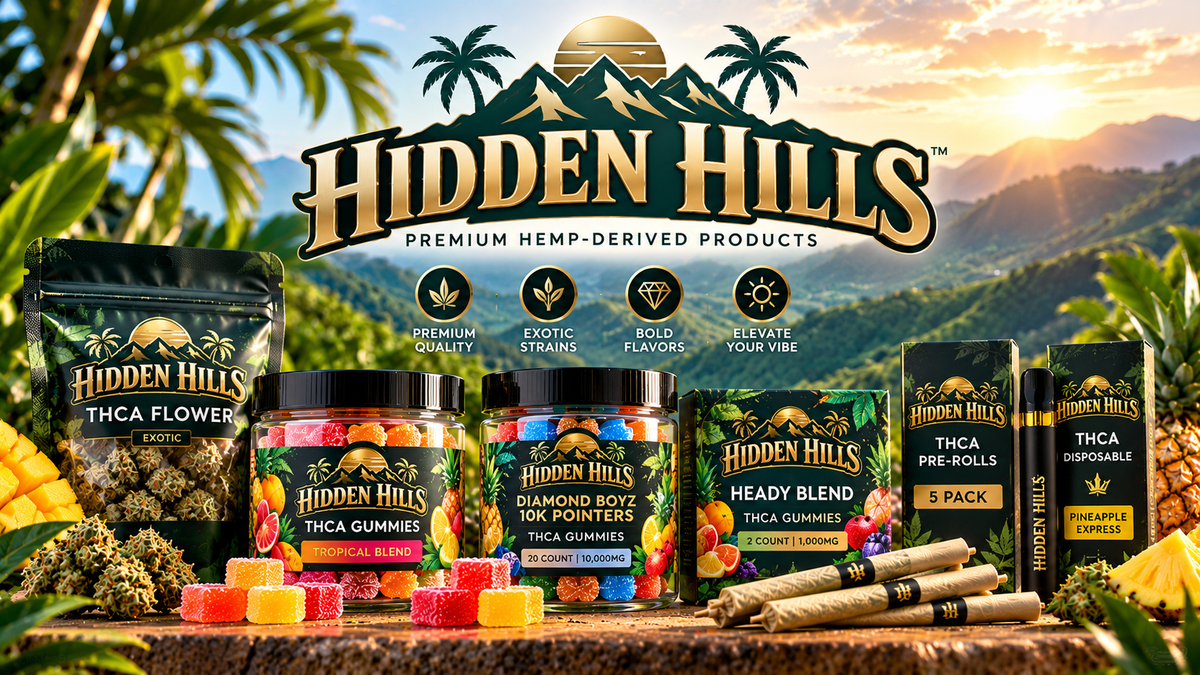 Hidden Hills | Premium THCA Gummies, Exotic Flower, Pre-Rolls & More