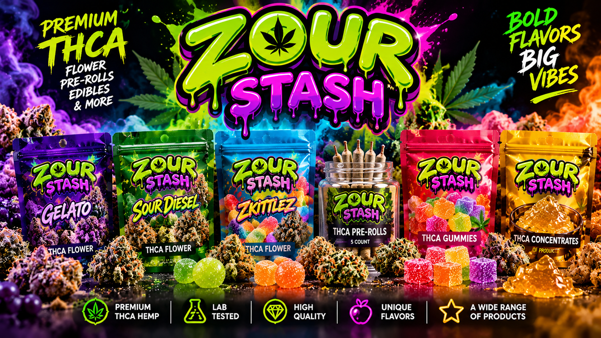 Zour Stash | Premium THCA Flower, Pre-Rolls, Gummies & More