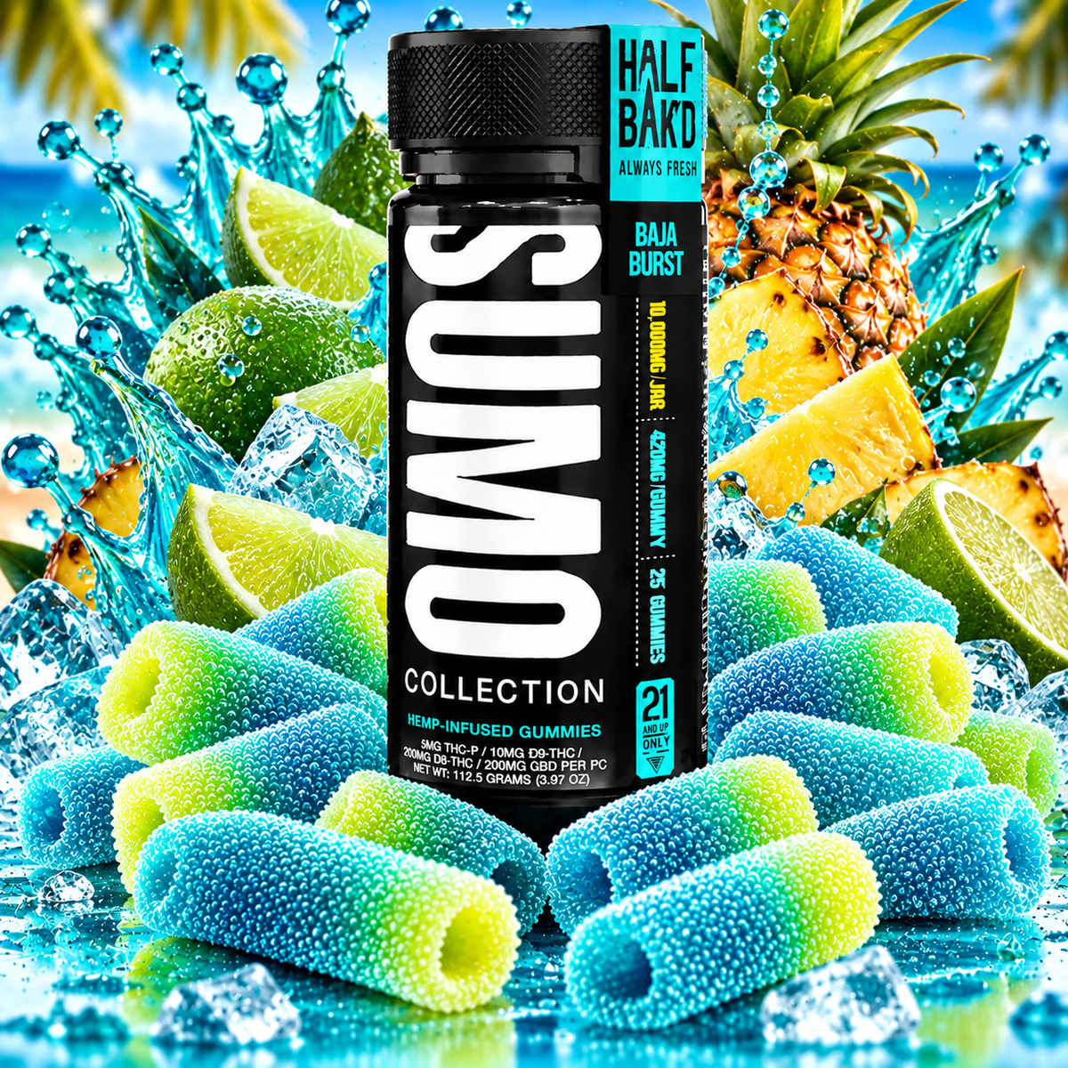 Half Bak'd D9 Sumo Gummies 10,000mg | GPH Products