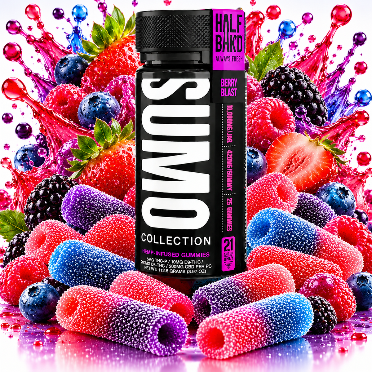 Half Bak'd D9 Sumo Gummies 10,000mg | GPH Products