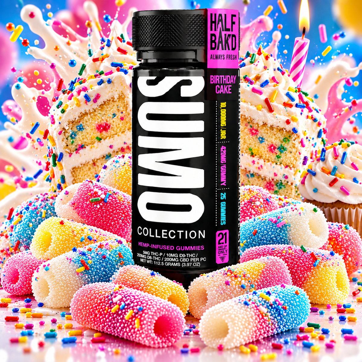 Half Bak'd D9 Sumo Gummies 10,000mg | GPH Products