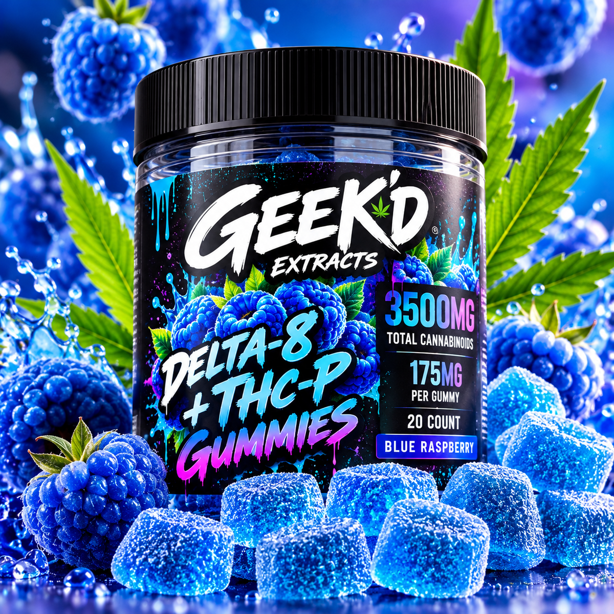 Geek'd Delta-8 + THC-P Gummies 3500mg | GPH Products
