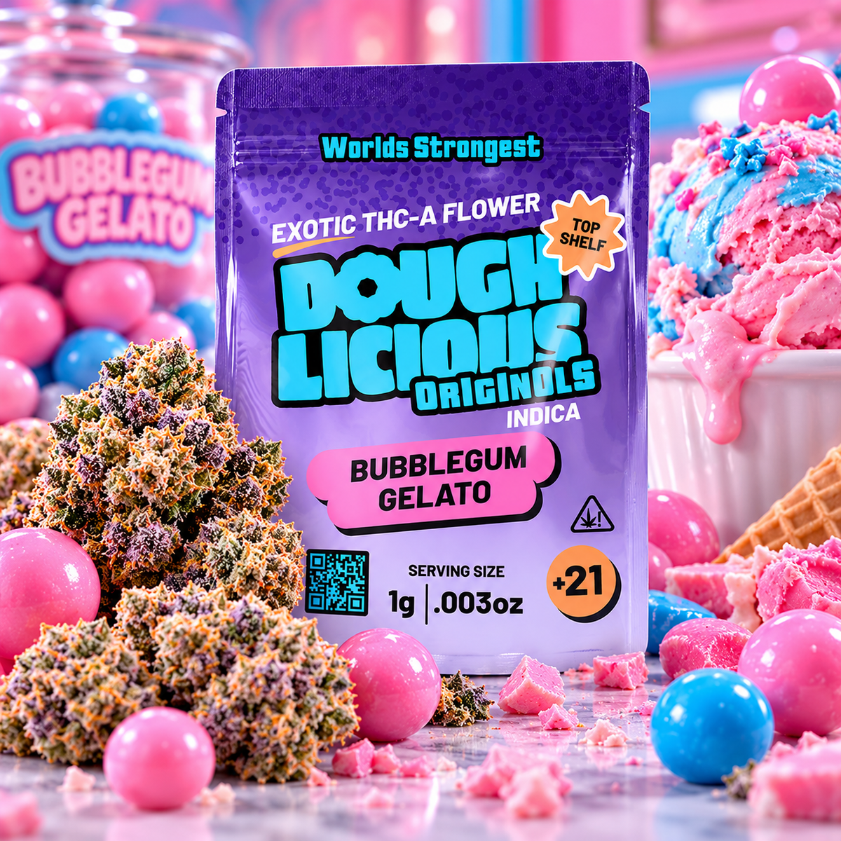 Doughlicious THCA Flower | 1 Gram | Premium Hemp Flower