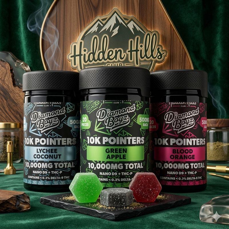 Hidden Hills x Diamond Boyz 10K Pointers Gummies – 10,000mg | 20 Count