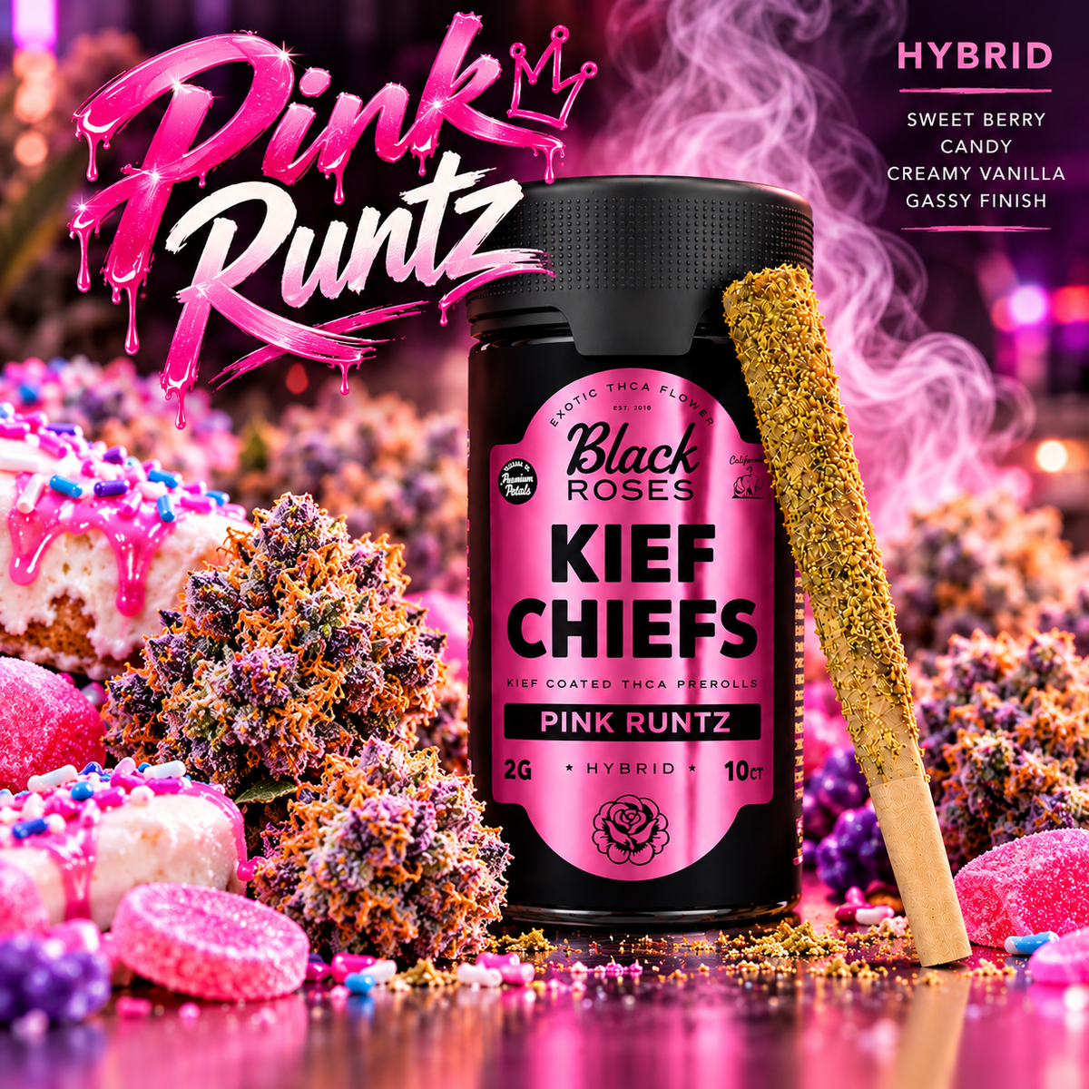 Black Roses Kief Chiefs THCA Pre-Rolls 20g | GPH Products
