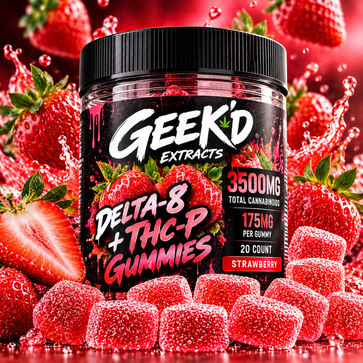 Geek'd Delta-8 + THC-P Gummies 3500mg | GPH Products