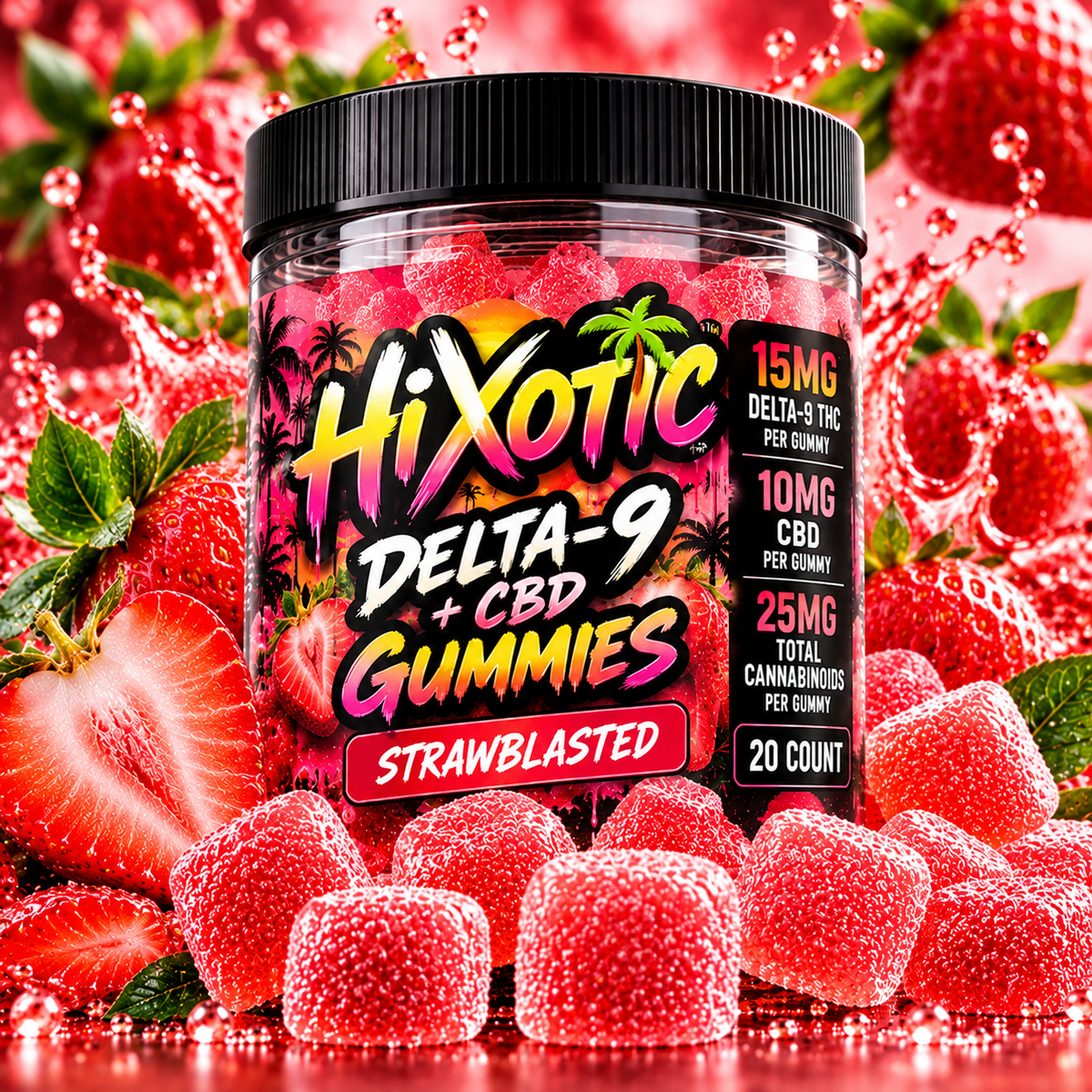 HiXotic Delta-9 THC + CBD Gummies | 25mg Per Gummy