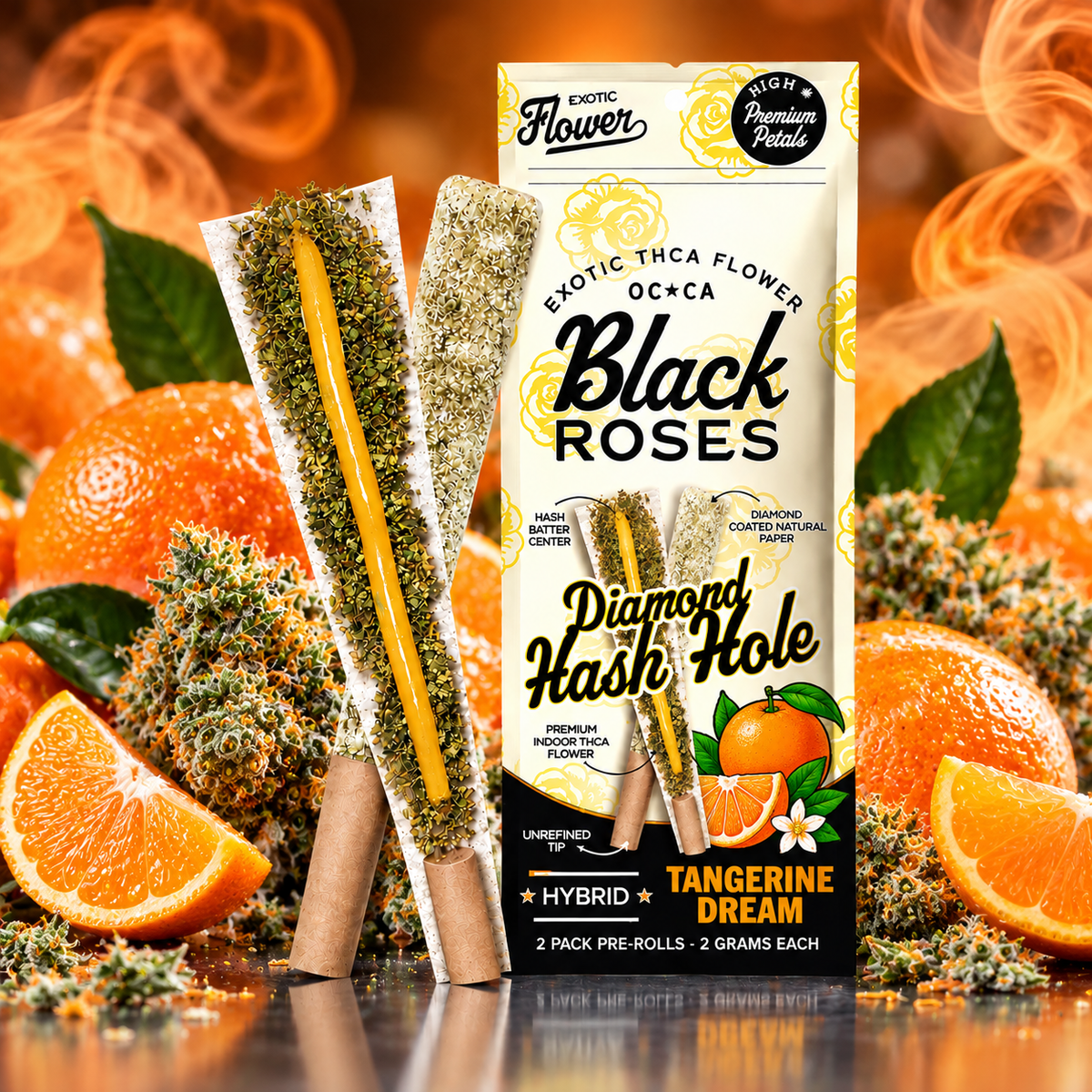 Black Roses Diamond Hash Hole Pre-Rolls 4g | GPH