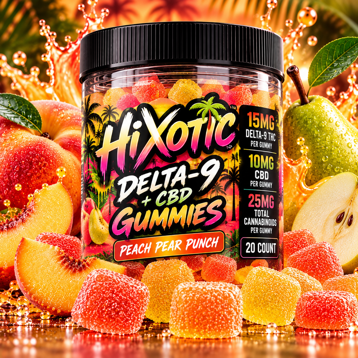 HiXotic Delta-9 THC + CBD Gummies | 25mg Per Gummy