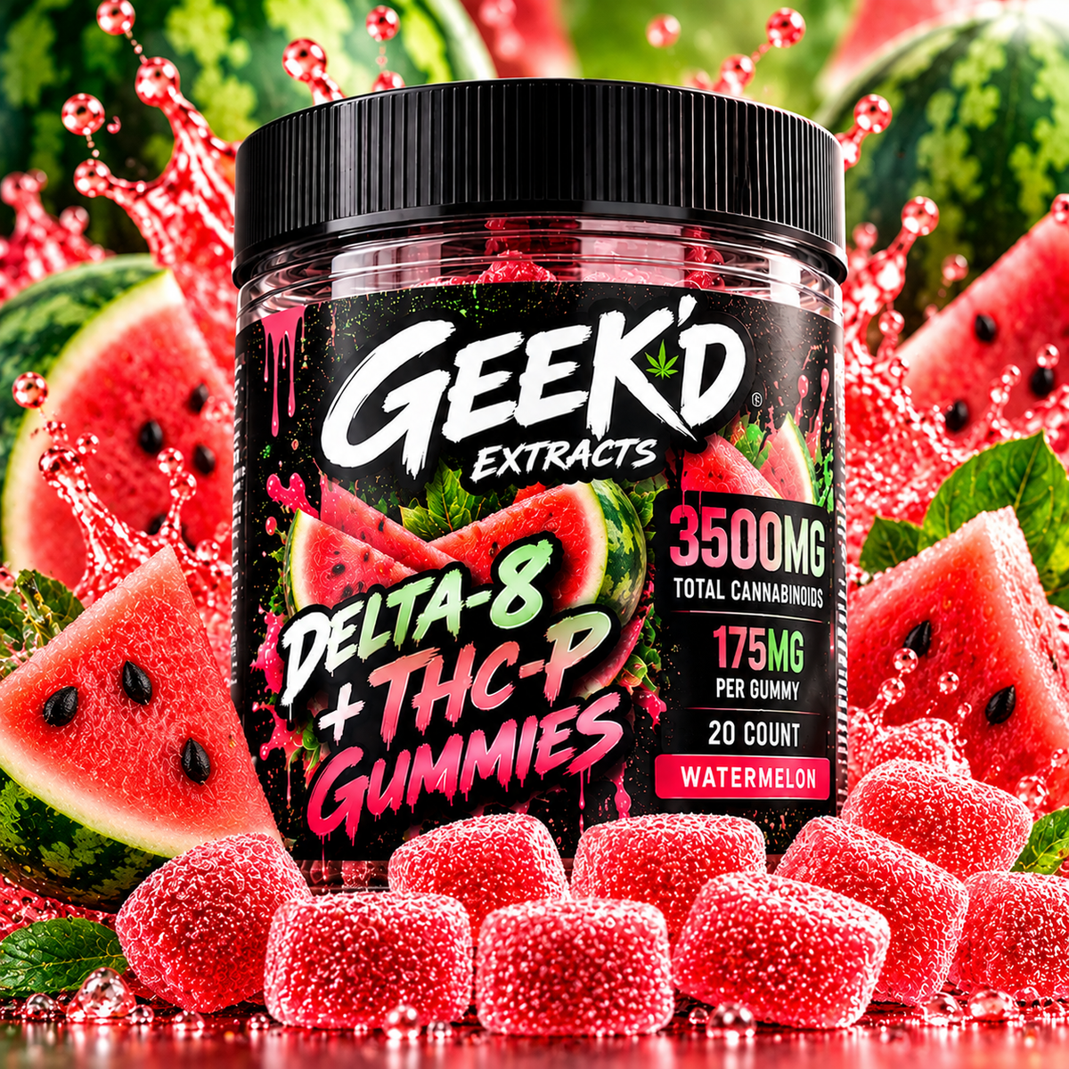 Geek'd Delta-8 + THC-P Gummies 3500mg | GPH Products