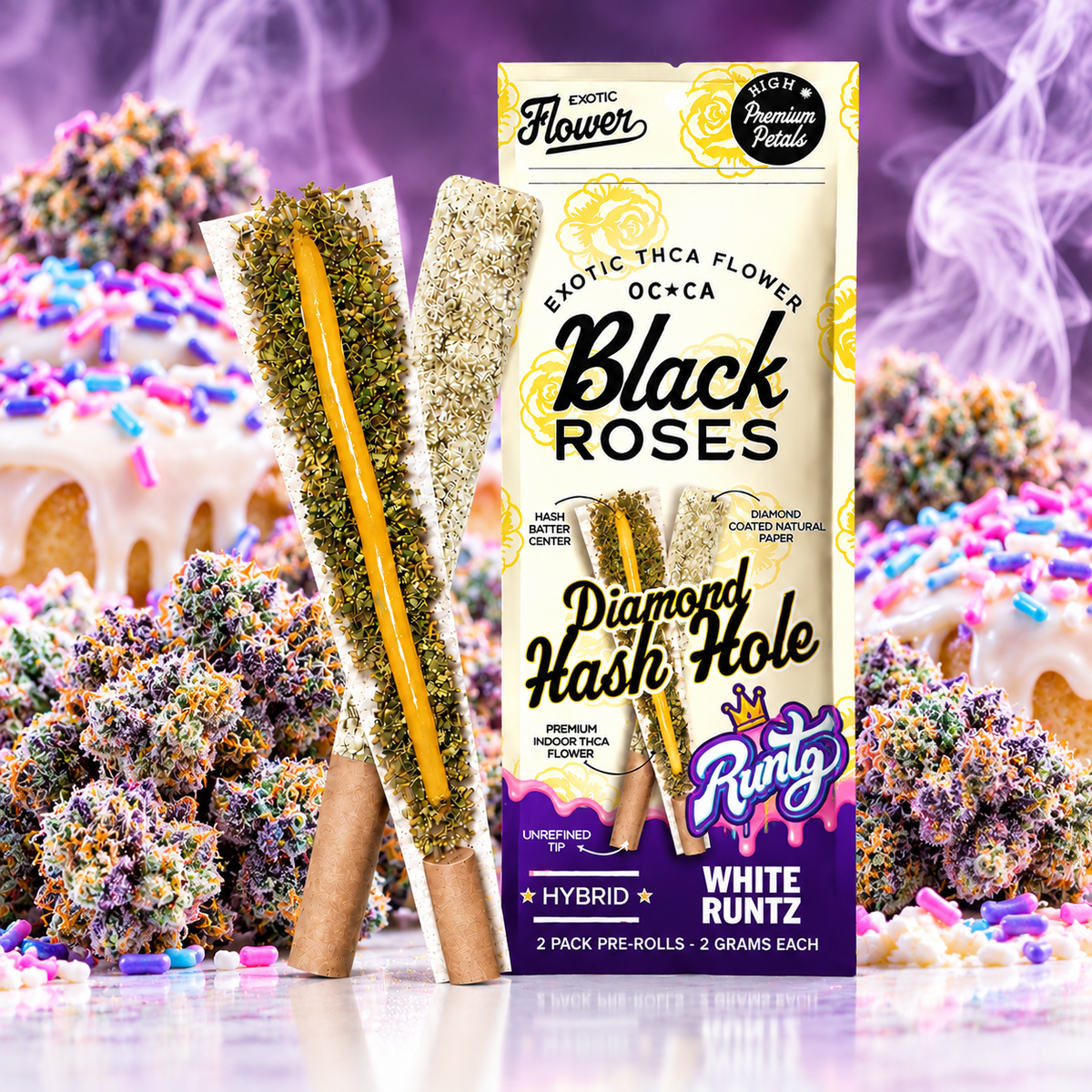 Black Roses Diamond Hash Hole Pre-Rolls 4g | GPH