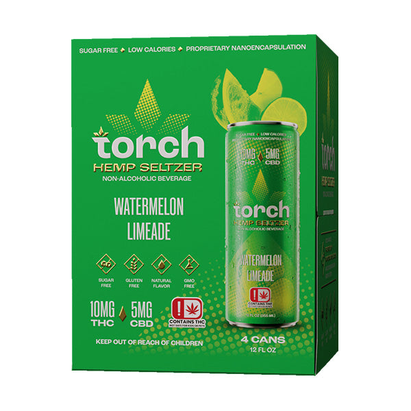 Torch THC Seltzer & Iced Tea – 4-Pack | 10mg THC + 5mg CBD per Can
